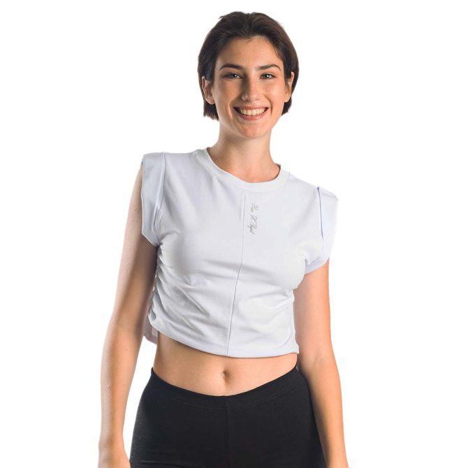 ΒΑΜΒΑΚΕΡΟ ΓΥΝΑΙΚΕΙΟ ΑΜΑΝΙΚΟ CROP TOP PACO PROJECT ΑΣΠΡΟ 13447