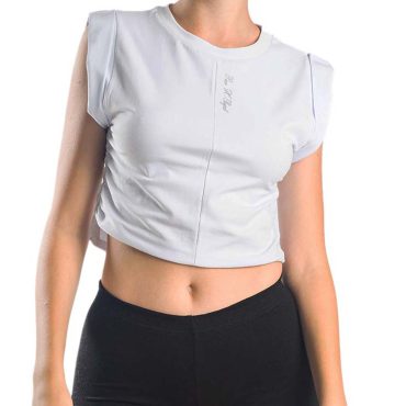 ΒΑΜΒΑΚΕΡΟ ΓΥΝΑΙΚΕΙΟ ΑΜΑΝΙΚΟ CROP TOP PACO PROJECT ΑΣΠΡΟ 13447