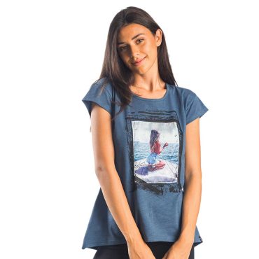 ΒΑΜΒΑΚΕΡΟ ΓΥΝΑΙΚΕΙΟ T-SHIRT PACO GIRL ΜΠΛΕ ΡΑΦ 13460