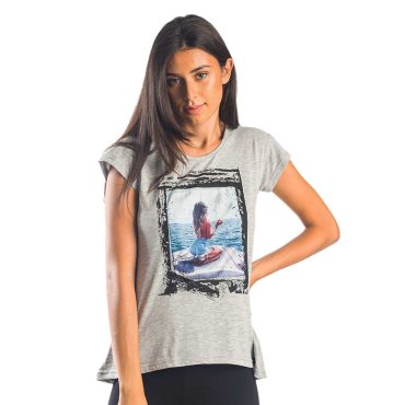 ΒΑΜΒΑΚΕΡΟ ΓΥΝΑΙΚΕΙΟ T-SHIRT PACO GIRL ΓΚΡΙ 13460