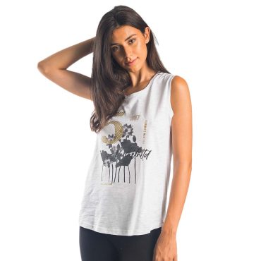ΒΑΜΒΑΚΕΡΟ ΓΥΝΑΙΚΕΙΟ ΑΜΑΝΙΚΟ T-SHIRT PACO FLOWERS ΑΣΠΡΟ 13466