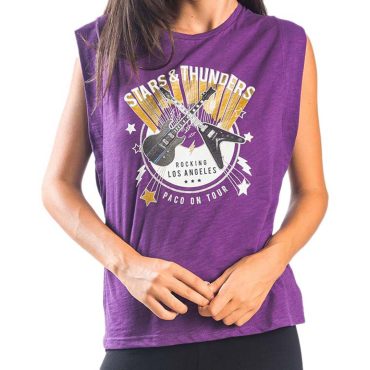 ΒΑΜΒΑΚΕΡΟ ΓΥΝΑΙΚΕΙΟ ΑΜΑΝΙΚΟ T-SHIRT PACO STARS ΜΩΒ 13468