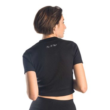 ΒΑΜΒΑΚΕΡΟ ΓΥΝΑΙΚΕΙΟ CROP ΤΟΠ PACO V-NECK ΜΑΥΡΟ 13480