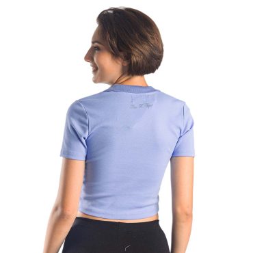 ΒΑΜΒΑΚΕΡΟ ΓΥΝΑΙΚΕΙΟ CROP ΤΟΠ PACO V-NECK ΓΑΛΑΖΙΟ 13480