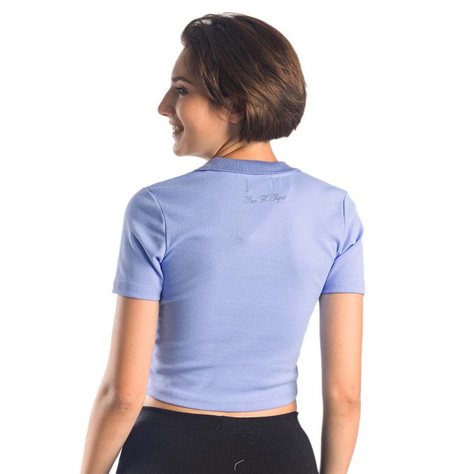 ΒΑΜΒΑΚΕΡΟ ΓΥΝΑΙΚΕΙΟ CROP ΤΟΠ PACO V-NECK ΓΑΛΑΖΙΟ 13480