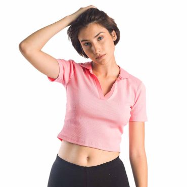ΒΑΜΒΑΚΕΡΟ ΓΥΝΑΙΚΕΙΟ CROP ΤΟΠ PACO V-NECK ΡΟΖ 13480