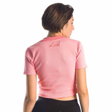 ΒΑΜΒΑΚΕΡΟ ΓΥΝΑΙΚΕΙΟ CROP ΤΟΠ PACO V-NECK ΡΟΖ 13480