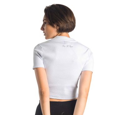 ΒΑΜΒΑΚΕΡΟ ΓΥΝΑΙΚΕΙΟ CROP ΤΟΠ PACO V-NECK ΑΣΠΡΟ 13480