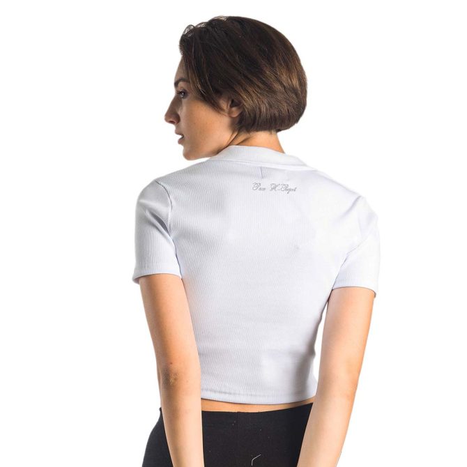 ΒΑΜΒΑΚΕΡΟ ΓΥΝΑΙΚΕΙΟ CROP ΤΟΠ PACO V-NECK ΑΣΠΡΟ 13480