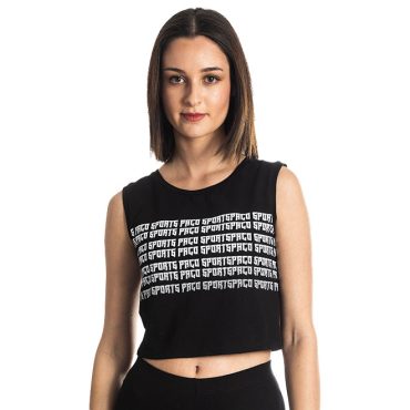 ΒΑΜΒΑΚΕΡΟ ΓΥΝΑΙΚΕΙΟ CROP ΤΟΠ PACO SPORTS ΜΑΥΡΟ 213123