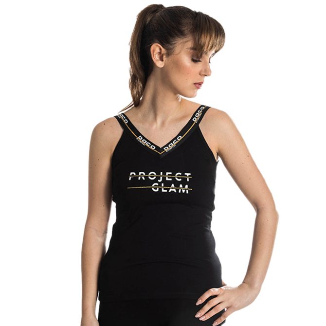 ΒΑΜΒΑΚΕΡΟ ΓΥΝΑΙΚΕΙΟ ΑΜΑΝΙΚΟ T-SHIRT PACO PROJECT ΜΑΥΡΟ 213142