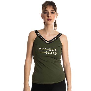 ΒΑΜΒΑΚΕΡΟ ΓΥΝΑΙΚΕΙΟ ΑΜΑΝΙΚΟ T-SHIRT PACO PROJECT ΧΑΚΙ 213142