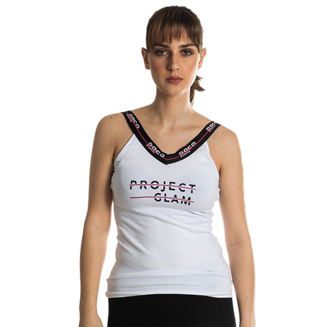 ΒΑΜΒΑΚΕΡΟ ΓΥΝΑΙΚΕΙΟ ΑΜΑΝΙΚΟ T-SHIRT PACO PROJECT ΑΣΠΡΟ 213142