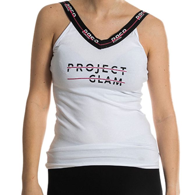 ΒΑΜΒΑΚΕΡΟ ΓΥΝΑΙΚΕΙΟ ΑΜΑΝΙΚΟ T-SHIRT PACO PROJECT ΑΣΠΡΟ 213142