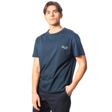 ΑΝΔΡΙΚΟ ΒΑΜΒΑΚΕΡΟ PLUS SIZE T-SHIRT ROUND NECK ΜΠΛΕ 2431805
