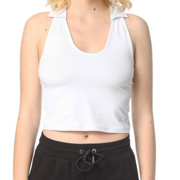 ΒΑΜΒΑΚΕΡΟ ΓΥΝΑΙΚΕΙΟ CROP ΤΟΠ PACO POLO ΑΣΠΡΟ 2332034
