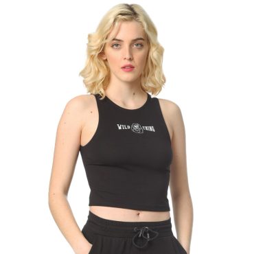 ΒΑΜΒΑΚΕΡΟ ΓΥΝΑΙΚΕΙΟ ΑΜΑΝΙΚΟ CROP TOP PACO ROSE ΜΑΥΡΟ 2332035