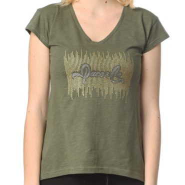ΒΑΜΒΑΚΕΡΟ ΓΥΝΑΙΚΕΙΟ T-SHIRT PACO GLITTER ΧΑΚΙ 2332040
