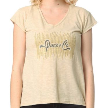 ΒΑΜΒΑΚΕΡΟ ΓΥΝΑΙΚΕΙΟ T-SHIRT PACO GLITTER ΜΠΕΖ 2332040