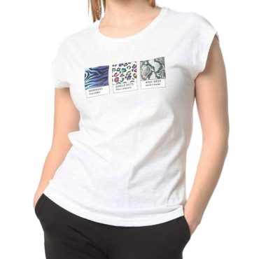 ΒΑΜΒΑΚΕΡΟ ΓΥΝΑΙΚΕΙΟ T-SHIRT PACO LEOPARD ΑΣΠΡΟ 2332048