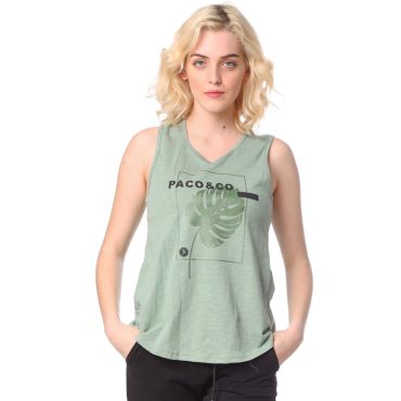 ΒΑΜΒΑΚΕΡΟ ΓΥΝΑΙΚΕΙΟ ΑΜΑΝΙΚΟ T-SHIRT PACO LEAF ΦΥΣΤΙΚΙ 2332050