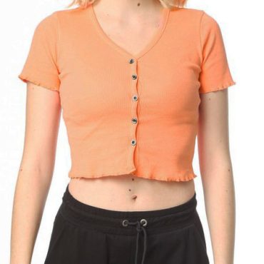 ΒΑΜΒΑΚΕΡΟ ΓΥΝΑΙΚΕΙΟ CROP ΤΟΠ PACO BUTTON ΠΟΡΤΟΚΑΛΙ 2332103