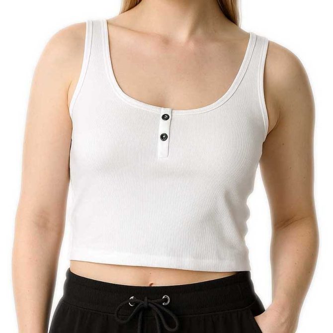 ΒΑΜΒΑΚΕΡΟ ΓΥΝΑΙΚΕΙΟ CROP ΤΟΠ PACO BUTTON ΑΣΠΡΟ 2332814