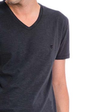 ΑΝΔΡΙΚΟ ΒΑΜΒΑΚΕΡΟ T-SHIRT PACO BSC V NECK PRINT ΑΝΘΡΑΚΙ 2431821