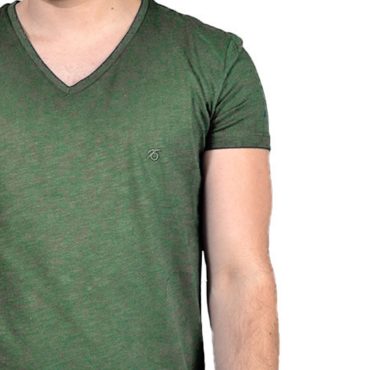 ΑΝΔΡΙΚΟ ΒΑΜΒΑΚΕΡΟ T-SHIRT PACO BSC V NECK PRINT ΧΑΚΙ 2431821