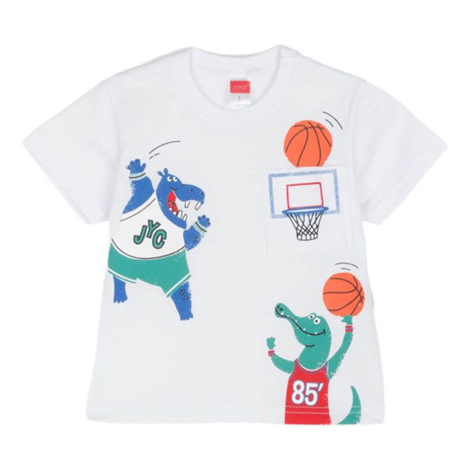 ΒΑΜΒΑΚΕΡΟ ΣΕΤ ΜΕ ΜΑΚΡΥΑ ΦΟΡΜΑ ΓΙΑ ΑΓΟΡΙ JOYCE ZOO BASKETBALL ΑΣΠΡΟ 2512110