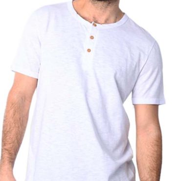 ΑΝΔΡΙΚΟ ΒΑΜΒΑΚΕΡΟ T-SHIRT PACO BUTTONS ΑΣΠΡΟ 2531028