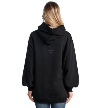 ΒΑΜΒΑΚΕΡΗ ΓΥΝΑΙΚΕΙΑ OVERSIZE ΦΟΥΤΕΡ ΜΠΛΟΥΖΑ ΜΕ ΚΟΥΚΟΥΛΑ ΚΑΙ ΧΝΟΥΔΙ PACO OH REALLY ΜΑΥΡΟ 2582047