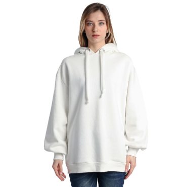 ΒΑΜΒΑΚΕΡΗ ΓΥΝΑΙΚΕΙΑ OVERSIZE ΦΟΥΤΕΡ ΜΠΛΟΥΖΑ ΜΕ ΚΟΥΚΟΥΛΑ ΚΑΙ ΧΝΟΥΔΙ PACO OH REALLY ΑΣΠΡΟ 2582047