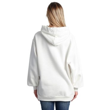 ΒΑΜΒΑΚΕΡΗ ΓΥΝΑΙΚΕΙΑ OVERSIZE ΦΟΥΤΕΡ ΜΠΛΟΥΖΑ ΜΕ ΚΟΥΚΟΥΛΑ ΚΑΙ ΧΝΟΥΔΙ PACO OH REALLY ΑΣΠΡΟ 2582047
