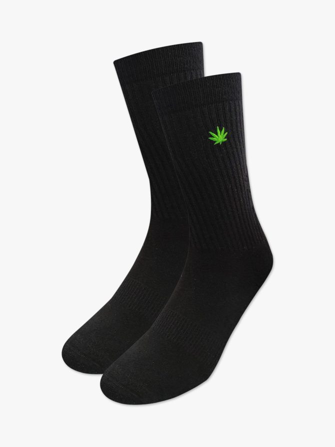 Κάλτσα Βαμβακερή Πετσετέ με Cannabis Embroidered RTO - Image 2