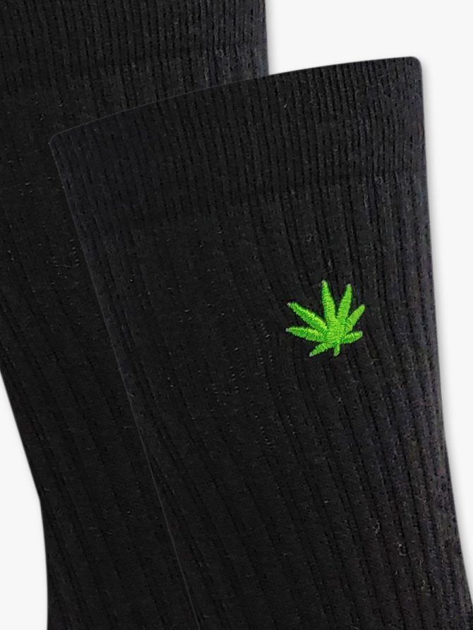 Κάλτσα Βαμβακερή Πετσετέ με Cannabis Embroidered RTO - Image 3
