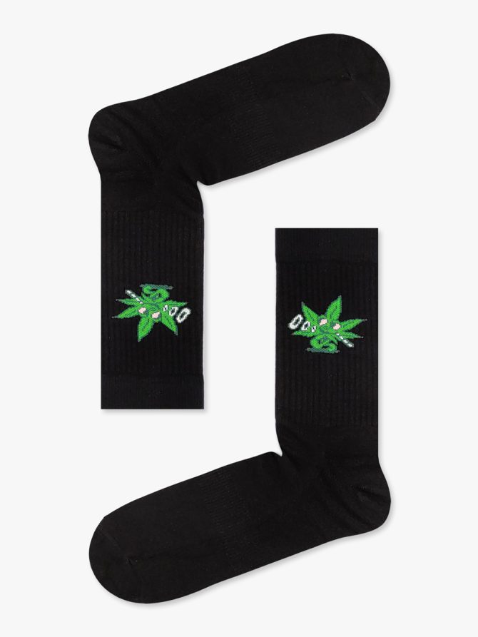 Κάλτσα Βαμβακερή Πετσετέ με Marijuane Best Bad RTO