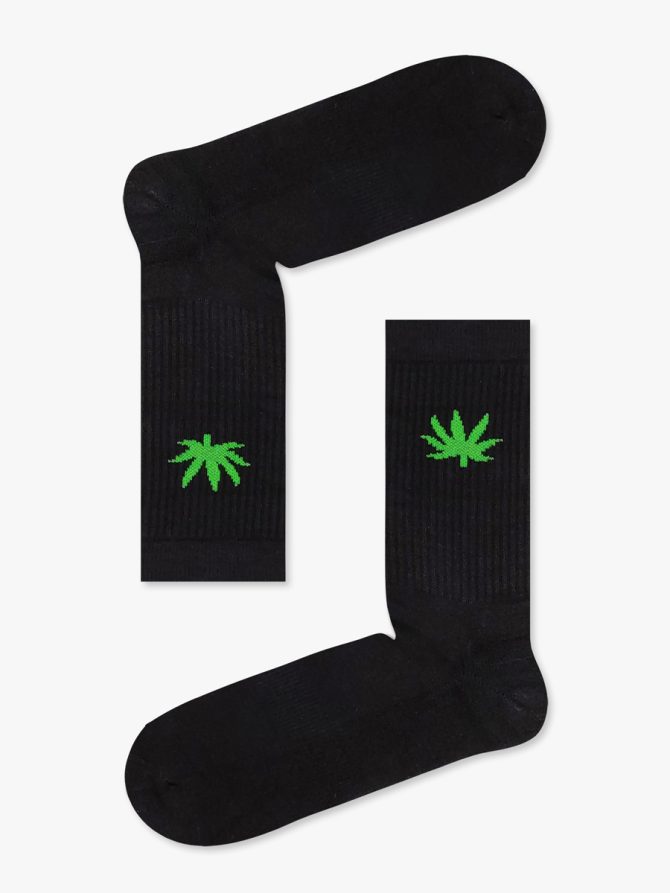 Κάλτσα Βαμβακερή Πετσετέ με Cannabis Leaf RTO