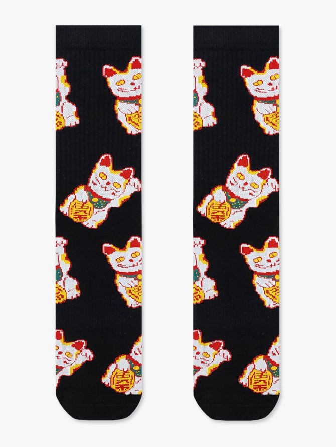 Κάλτσα Βαμβακερή Πετσετέ με Lucky Cat Big RTO