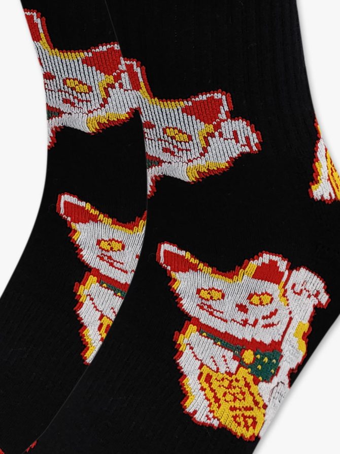 Κάλτσα Βαμβακερή Πετσετέ με Lucky Cat Big RTO - Image 3