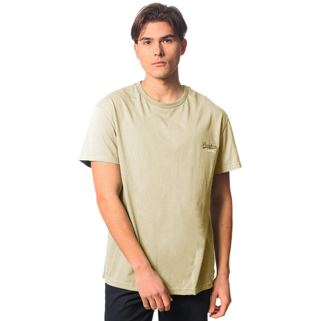 ΑΝΔΡΙΚΟ ΒΑΜΒΑΚΕΡΟ PLUS SIZE T-SHIRT ROUND NECK ΜΠΕΖ 2431805