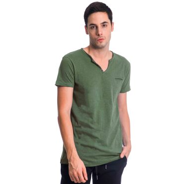 ΑΝΔΡΙΚΟ ΒΑΜΒΑΚΕΡΟ T-SHIRT PACO BSC V NECK PRINT ΦΥΣΤΙΚΙ 2431823
