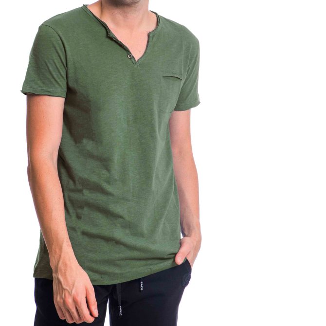 ΑΝΔΡΙΚΟ ΒΑΜΒΑΚΕΡΟ T-SHIRT PACO BSC V NECK PRINT ΦΥΣΤΙΚΙ 2431823