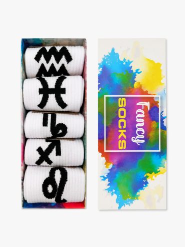 GIFT BOX Κάλτσες Βαμβακερές με Σχέδια Zodiac Signs 5 Ζευγάρια NODO