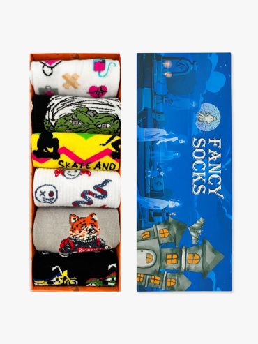 GIFT BOX Κάλτσες Βαμβακερές με Σχέδια Mixed 6 Ζευγάρια NODO