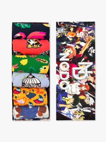 GIFT BOX Κάλτσες Βαμβακερές με Σχέδια Dogs & Birds 6 Ζευγάρια NODO