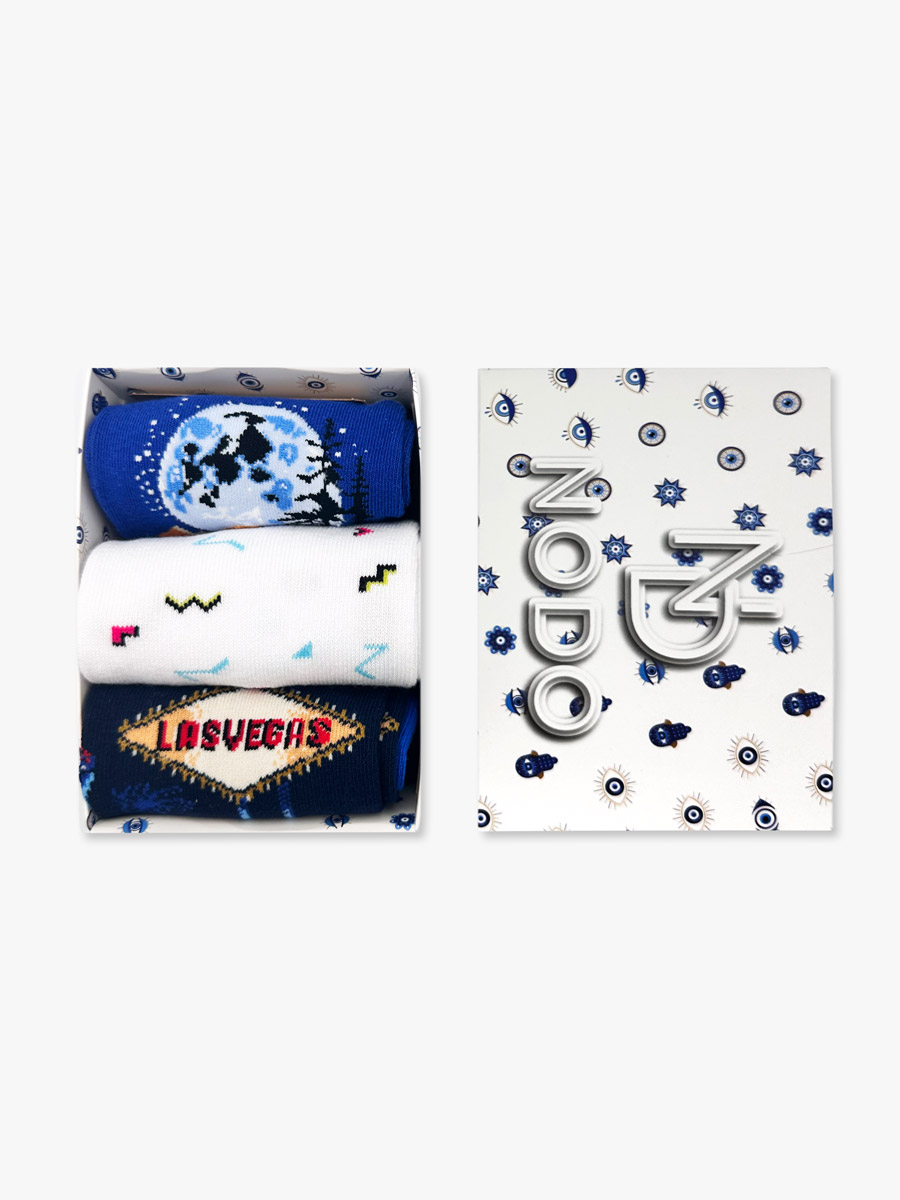 GIFT BOX Κάλτσες Βαμβακερές με Σχέδια My Status 3 Ζευγάρια