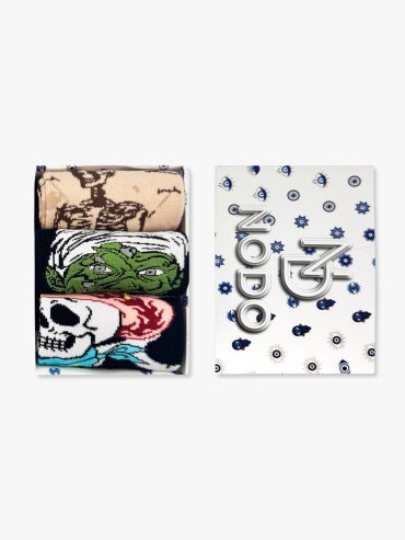 GIFT BOX Κάλτσες Βαμβακερές με Σχέδια Halloween Skulls 3 Ζευγάρια