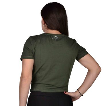 ΒΑΜΒΑΚΕΡΟ ΓΥΝΑΙΚΕΙΟ T-SHIRT CROP PACO ΧΑΚΙ 201622