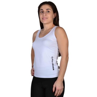 ΒΑΜΒΑΚΕΡΟ ΓΥΝΑΙΚΕΙΟ ΑΜΑΝΙΚΟ T-SHIRT PACO WORK OUT SQUAD ΑΣΠΡΟ 2281